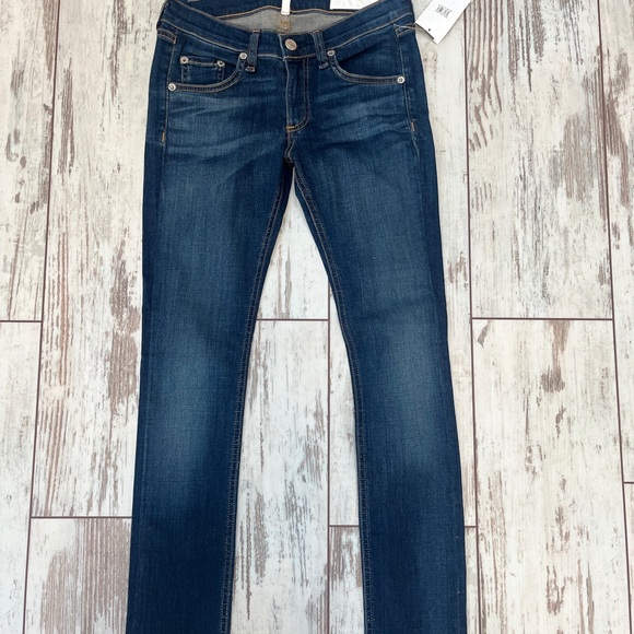 Rag & Bone Orson Skinny Capri Jeans Dark Wash Raw Hem Size 24 NWT - Picture 5 of 16